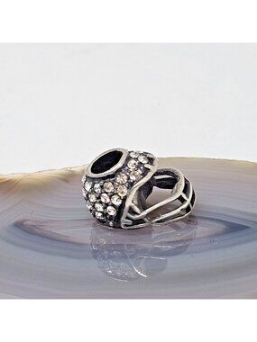 Kay Jewelers RL 925 ITALY Sterling Silver Rhinestone Football Helmet Charm Bead
